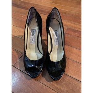 Jimmy Choo Black Patent Leather Heels  ￼Sz.36.5 US 5.5